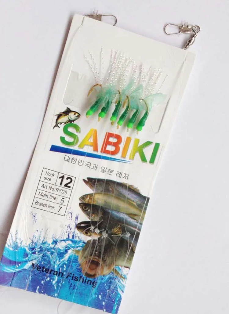5 Packs Green Rubber Sabiki Fishing Sea Rigs Gang Fishing Hooks Carp Saltwater Fishing Lures
5 Packs Green Rubber Sabiki Fishing Sea Rigs Gang Fishing Hooks Carp Saltwater Fishing Lures