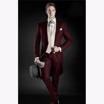 2017 Morning Burgundy Groom men suit Tuxedo 3 piece Mens Long Blazer Prom man terno masculino Custom Made (Jacket+Pants+Vest)
2017 Morning Burgundy Groom men suit Tuxedo 3 piece Mens Long Blazer Prom man terno masculino Custom Made (Jacket+Pants+Vest)