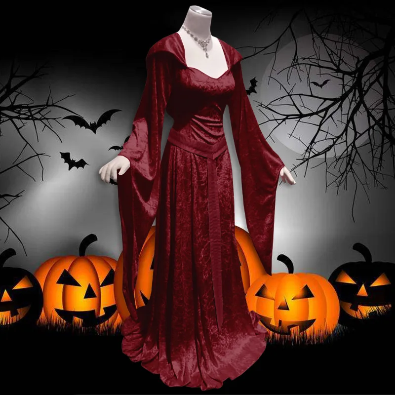 Plus Size Medieval Vintage Celtic Dress Long Sleeve Suqare Collar Hooded Floor Length Renaissance Gothic Dress Cosplay Halloween
Plus Size Medieval Vintage Celtic Dress Long Sleeve Suqare Collar Hooded Floor Length Renaissance Gothic Dress Cosplay Halloween