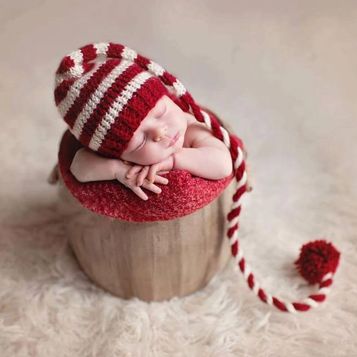 Behogar Cute Knitted Stripe Warm Soft Cotton Hat Cap with Long Tails for Newborn Baby Toddlers Christmas Photography Props
Behogar Cute Knitted Stripe Warm Soft Cotton Hat Cap with Long Tails for Newborn Baby Toddlers Christmas Photography Props