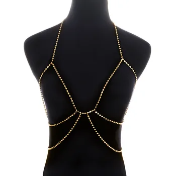 Wholesale Sexy Bra Chain Multilayered Body Bikini Body Neck Rhinestone Chain Silver Gold Color Halter Bling Jewelry for Women
Wholesale Sexy Bra Chain Multilayered Body Bikini Body Neck Rhinestone Chain Silver Gold Color Halter Bling Jewelry for Women