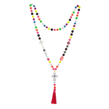 Ethnic Antique Sweater Cross Pendant Statement Necklace Women Colorful Beads Strand Long Tassel Bohemian Jewelry Dropshipping
Ethnic Antique Sweater Cross Pendant Statement Necklace Women Colorful Beads Strand Long Tassel Bohemian Jewelry Dropshipping
