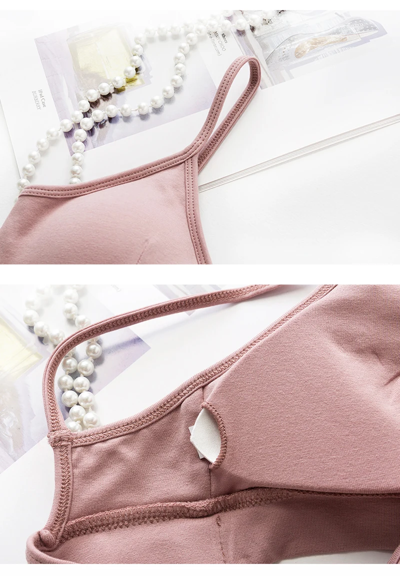 TERMEZY Cotton Woman Bra Fitness Tops Brassiere Push Up Lady Lingerie Bralette Sexy Backless Bras Unlined Seamless Underwear (1)