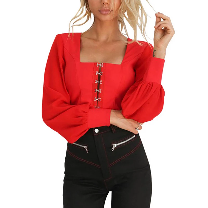 WENYUJH Bandage Backless Blouse Women White Crop Top Long Sleeves Casual Cropped Boho Summer Sexy Resort Wear Fashion Red Shirts
WENYUJH Bandage Backless Blouse Women White Crop Top Long Sleeves Casual Cropped Boho Summer Sexy Resort Wear Fashion Red Shirts