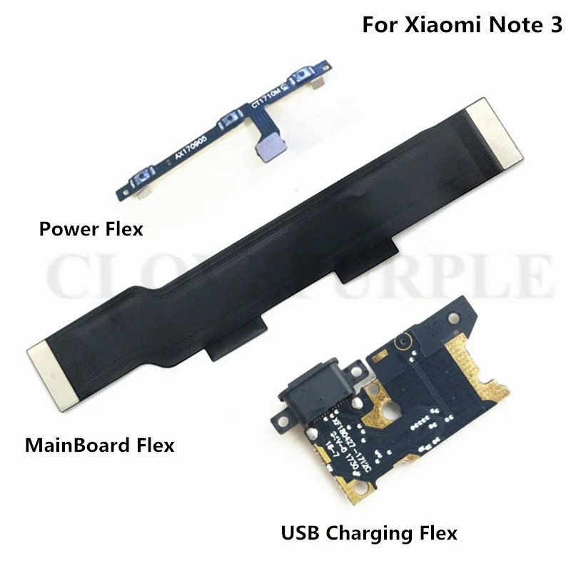Для Xiaomi Note 3 громкость питания и USB зарядная плата гибкий кабель материнская