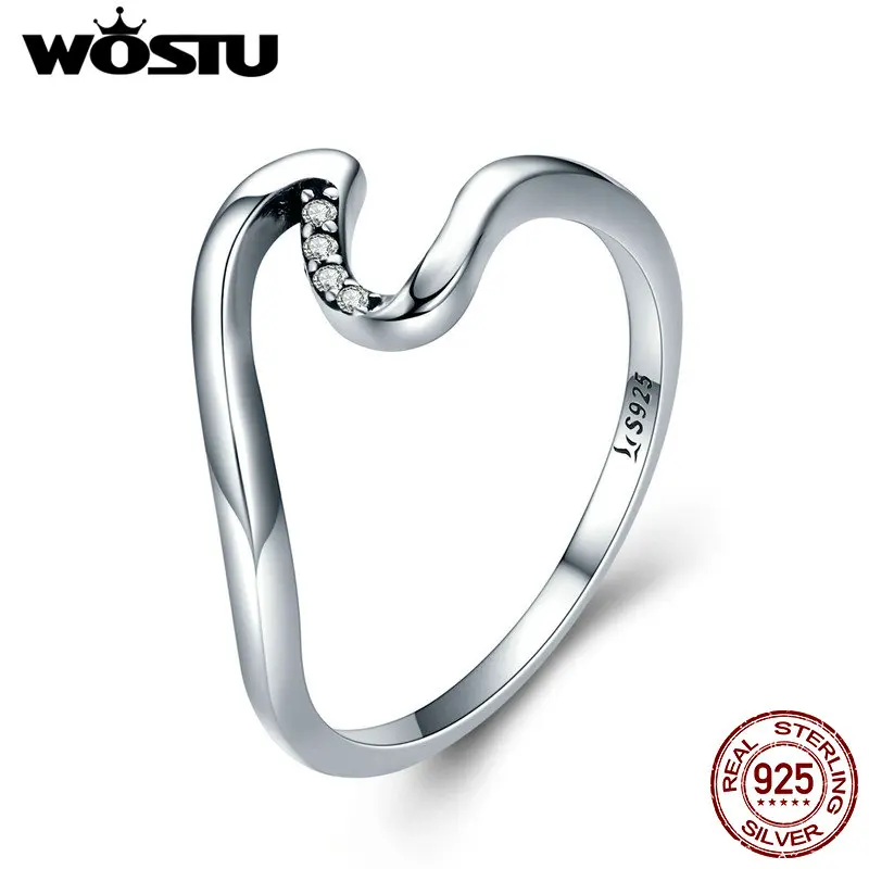 WOSTU 100% 925 Sterling Silver Wave Finger Rings for Women Wedding Engagement Party Sterling Silver Jewelry Gift CQR378
WOSTU 100% 925 Sterling Silver Wave Finger Rings for Women Wedding Engagement Party Sterling Silver Jewelry Gift CQR378