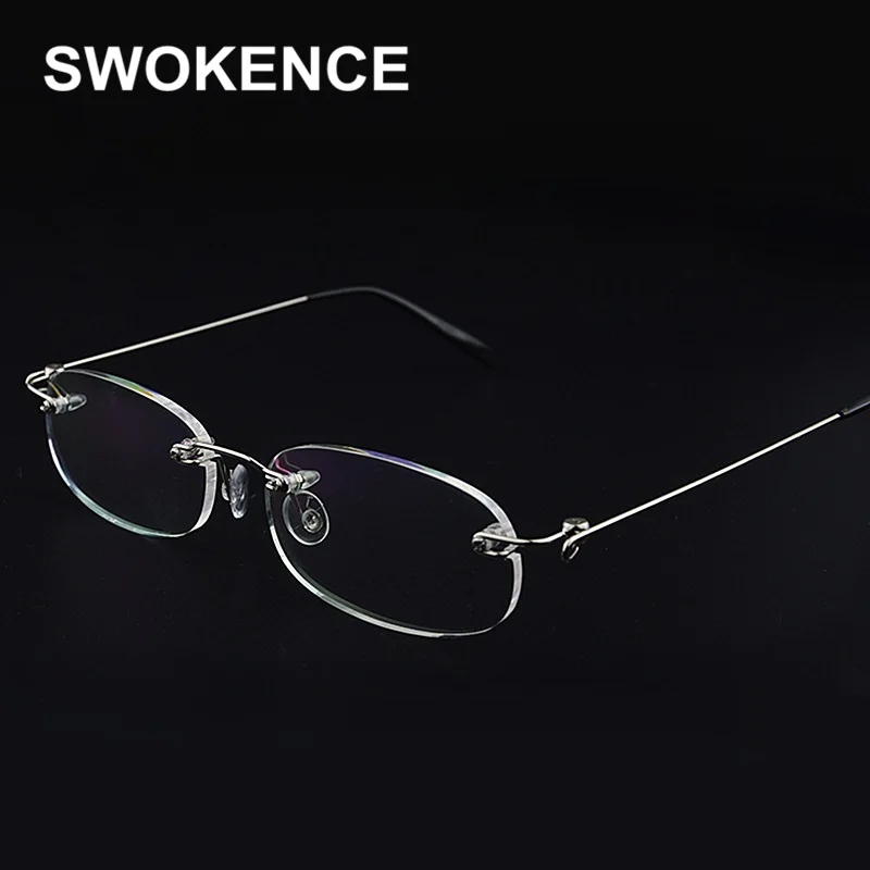 Мужские и женские очки без оправы SWOKENCE дизайнерские для близорукости от 1 0 до 4