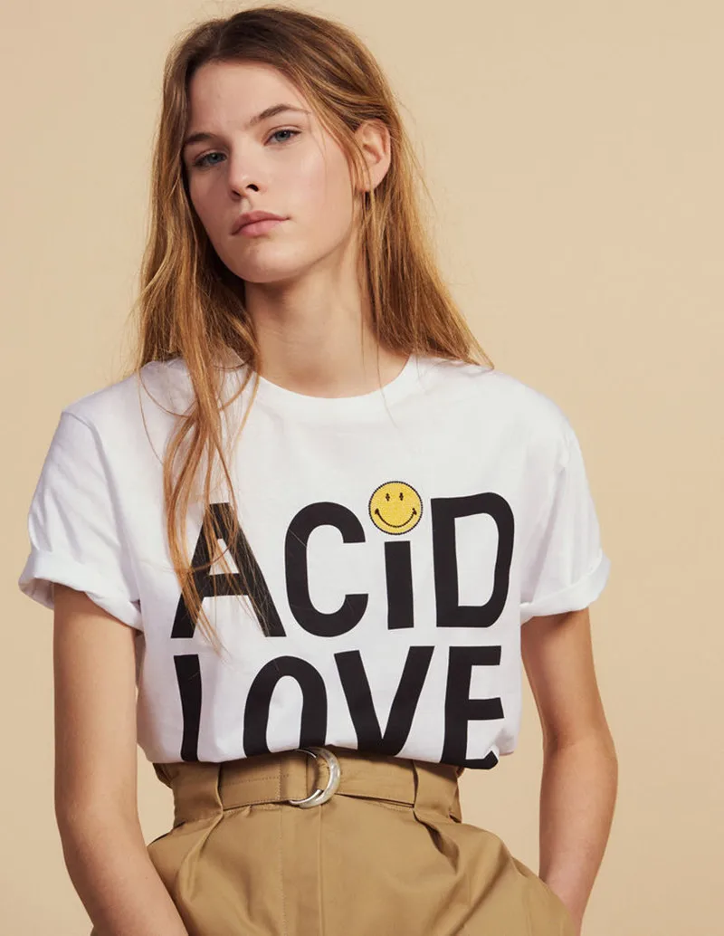 2019 New Women Cute White T-shirt Smiley Face and Letter Print Short Sleeve Loose T Shirt and Tee
2019 New Women Cute White T-shirt Smiley Face and Letter Print Short Sleeve Loose T Shirt and Tee