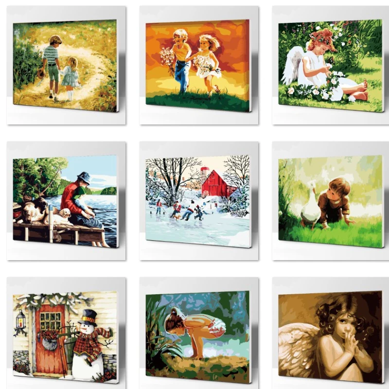 Children's portrait number Oil Painting Wall Pictures For dining Room Canvas figure Digital painting No frame Home Decoration
Children's portrait number Oil Painting Wall Pictures For dining Room Canvas figure Digital painting No frame Home Decoration