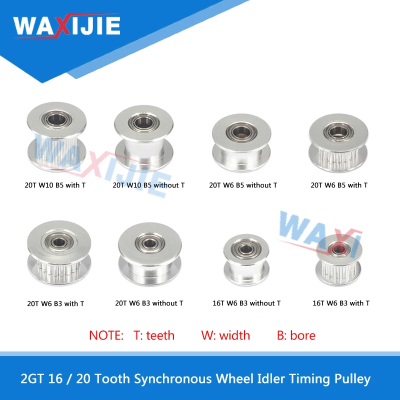 10pcs/lot GT2 Idler Pulley Timing Gear 16 / 20 Tooth Bore 3mm 5mm Width 6mm 10mm Aluminium Synchronous Wheel 3D Printers Parts
10pcs/lot GT2 Idler Pulley Timing Gear 16 / 20 Tooth Bore 3mm 5mm Width 6mm 10mm Aluminium Synchronous Wheel 3D Printers Parts