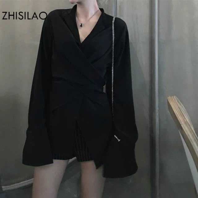 ZHISILAO 2018 Spring Winter Ulzzang blusas Chic Black Blouse Plus Size Simple Normcore Womens Tops Harajuku Shirt Blusa Feminina
ZHISILAO 2018 Spring Winter Ulzzang blusas Chic Black Blouse Plus Size Simple Normcore Womens Tops Harajuku Shirt Blusa Feminina