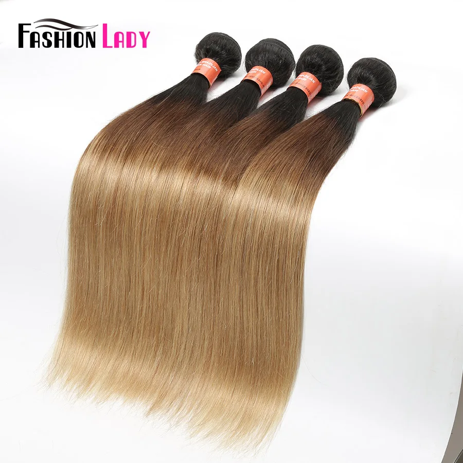 

Fashion Lady Pre-Colored 3 Tone Bundles 1b/4/27 Ombre Peruvian Straight Hair 1 3 4 Bundles 100% Human Hair Weave Non-remy