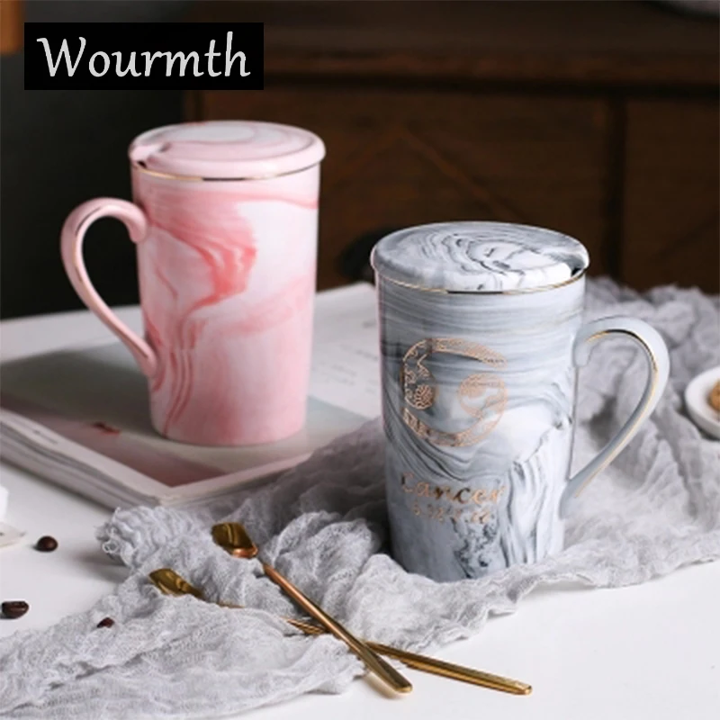 WOURMTH Handpainted Gold Monogram Marble Porcelain Coffee Mug 12 Constellation Tea Cups Milk Mugs Creative Couple gift
WOURMTH Handpainted Gold Monogram Marble Porcelain Coffee Mug 12 Constellation Tea Cups Milk Mugs Creative Couple gift