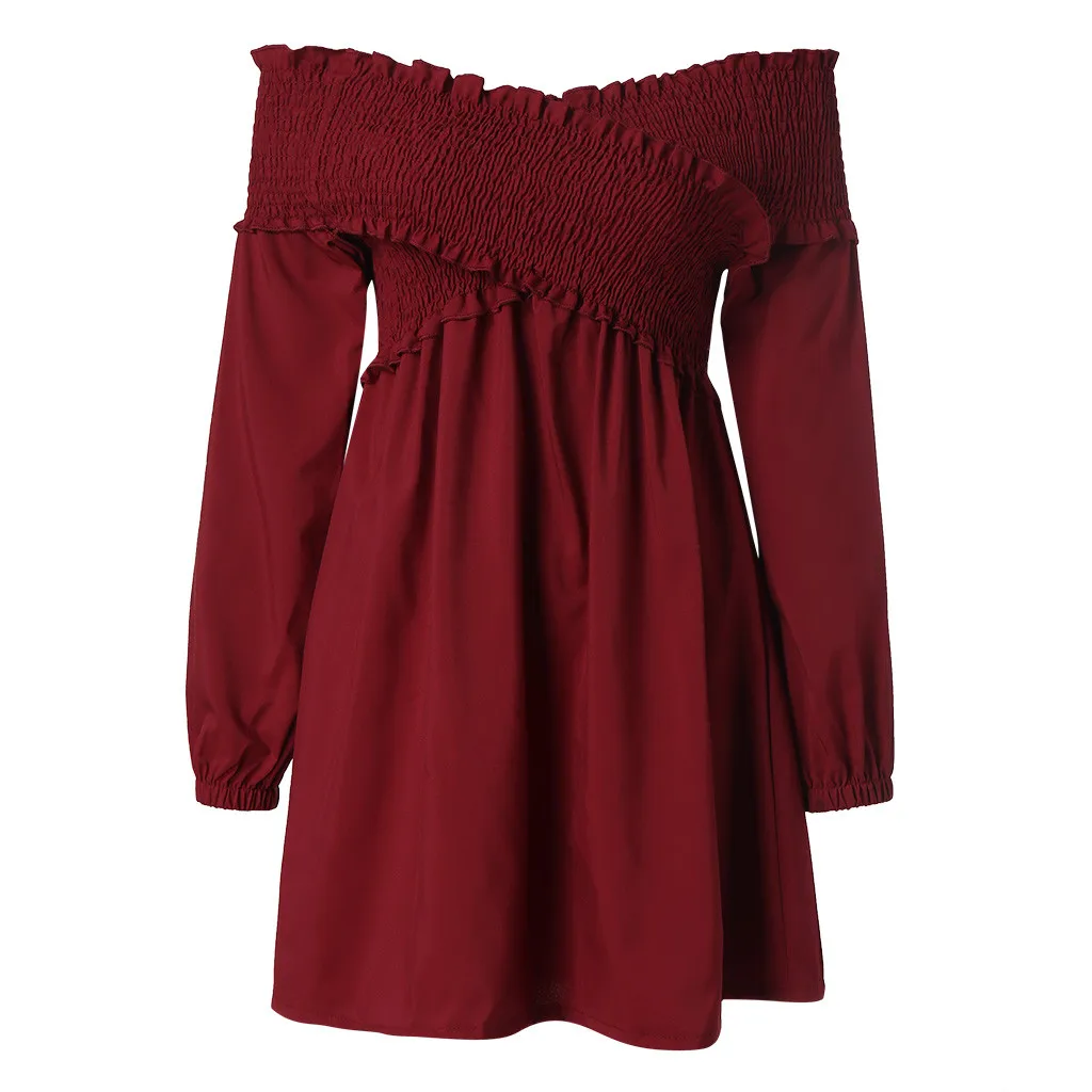 dress long sleeve warm for Women's Sexy Solid Off Shoulder Ruffled V-Neck Cross Loose Mini Party Dress vestidos mujer veran #6
dress long sleeve warm for Women's Sexy Solid Off Shoulder Ruffled V-Neck Cross Loose Mini Party Dress vestidos mujer veran #6