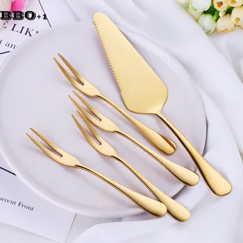 Golden Plated 18/10 Stainless Steel Cake Shovel Knife Fork Set Wedding Cake Dessert Salad Fruit Mini Forks Gold Flatware Cutlery
Golden Plated 18/10 Stainless Steel Cake Shovel Knife Fork Set Wedding Cake Dessert Salad Fruit Mini Forks Gold Flatware Cutlery
