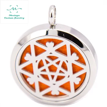 

10pcs mesinya star (30mm) Aromatherapy / Essential Oil surgical Stainless Steel Perfume Diffuser Locket Necklace