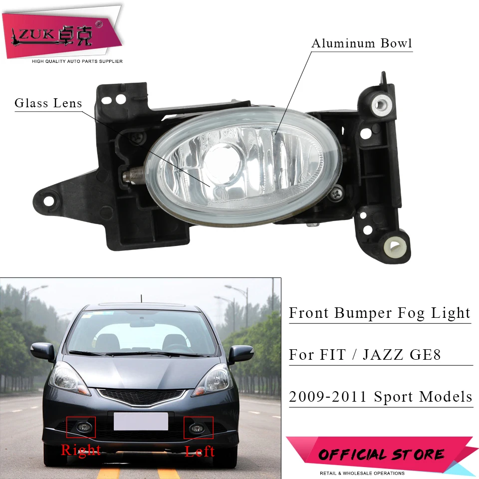 ZUK Front Bumper Fog Light Lamp Foglights Driving Light For HONDA FIT JAZZ Sport 2009 2010 2011 GE8 33951-TF0-E11 33901-TF0-E11
ZUK Front Bumper Fog Light Lamp Foglights Driving Light For HONDA FIT JAZZ Sport 2009 2010 2011 GE8 33951-TF0-E11 33901-TF0-E11