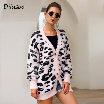 Dilusoo Leopard Print Knitted Sweater Women 2020 Autumn Cardigan Long Loose Sweater Coats Female Casual Winter Jackets Sweaters
Dilusoo Leopard Print Knitted Sweater Women 2020 Autumn Cardigan Long Loose Sweater Coats Female Casual Winter Jackets Sweaters