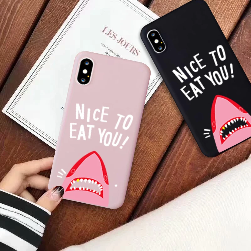 GYKZ Cartoon Shark Couple Phone Case For iPhone XS MAX XR X 7 8 6 6s Plus Cool Letter Print Trend Back Cover Soft Silicone Capa
GYKZ Cartoon Shark Couple Phone Case For iPhone XS MAX XR X 7 8 6 6s Plus Cool Letter Print Trend Back Cover Soft Silicone Capa