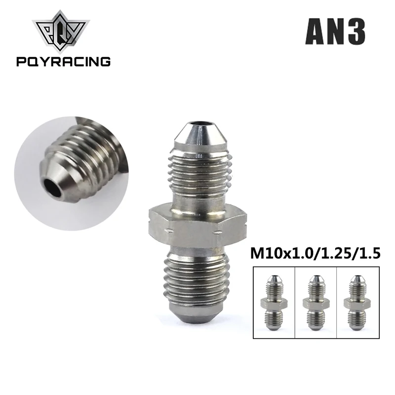 PQY - AN3 Male 3/8x24 UNF to M10x1.25 / M10x1.5 / M10x1.0 Male Bubble Flare Stainless Steel Brake Fittings Adapter
PQY - AN3 Male 3/8x24 UNF to M10x1.25 / M10x1.5 / M10x1.0 Male Bubble Flare Stainless Steel Brake Fittings Adapter