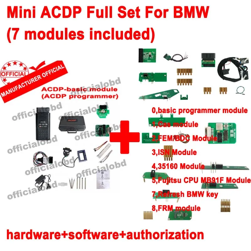 Yanhua Mini ACDP Full Set 7modules for BMW Key Programming /Odometer Correction/Key Refresh/Read and write BMW FRM solder-free
Yanhua Mini ACDP Full Set 7modules for BMW Key Programming /Odometer Correction/Key Refresh/Read and write BMW FRM solder-free