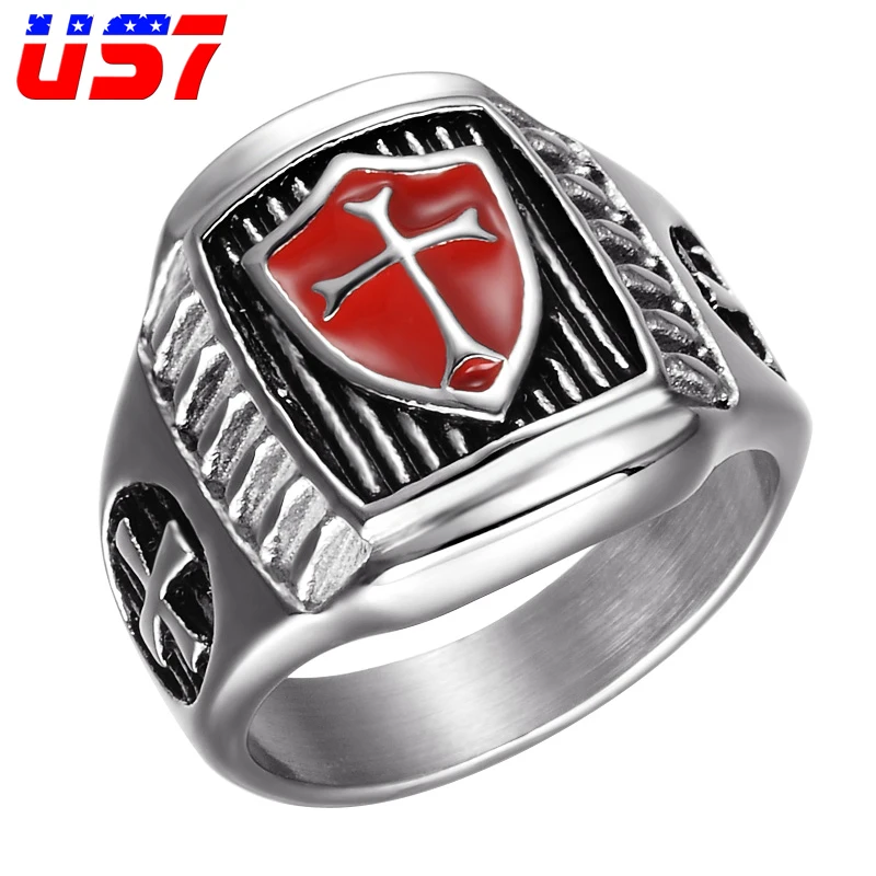 US7 Stainless Steel Titanium Red Armor Shield Knight Templar Men Cross Rings Crusader RSV Ring Medieval Retro Vintage Jewelry
US7 Stainless Steel Titanium Red Armor Shield Knight Templar Men Cross Rings Crusader RSV Ring Medieval Retro Vintage Jewelry