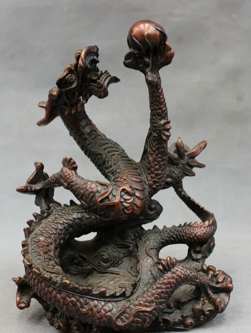 S2419 Chinese Pure Bronze Year Zodiac FengShui Wealth Myth Fly Dragon Ball Statue D0318
S2419 Chinese Pure Bronze Year Zodiac FengShui Wealth Myth Fly Dragon Ball Statue D0318
