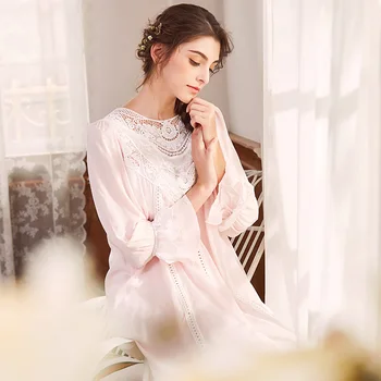 Long Sleeve Cotton Nightgowns Women Sleepwear Long Nightgown with Lace Hallow-out Vintage Nightgowns Night Dress Women
Long Sleeve Cotton Nightgowns Women Sleepwear Long Nightgown with Lace Hallow-out Vintage Nightgowns Night Dress Women