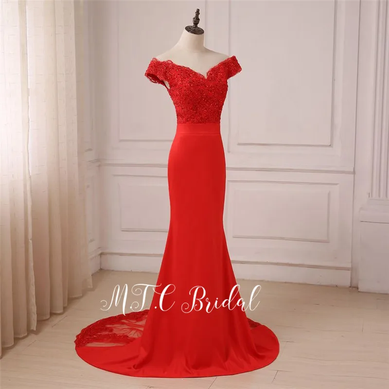 Hot Selling Red Mermaid Evening Dress Off The Shoulder Beaded Lace Long Prom Gowns 2019 Wholesale Women Party Dresses Cheap
Hot Selling Red Mermaid Evening Dress Off The Shoulder Beaded Lace Long Prom Gowns 2019 Wholesale Women Party Dresses Cheap