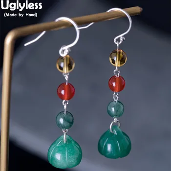 Uglyless 100% Real 925 Sterling Silver Traditional Ethnic Earrings for Women Jade Lotus Beading Earrings Gemstones Beads Brincos
Uglyless 100% Real 925 Sterling Silver Traditional Ethnic Earrings for Women Jade Lotus Beading Earrings Gemstones Beads Brincos