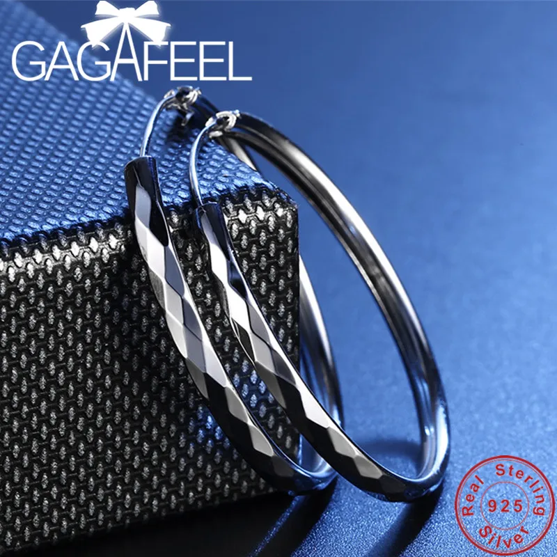 GAGAFEEL Bohemia 925 Sterling Silver Big Hoop Earrings Korean Style Sweet Round Earrings for Women Lady's Silver Jewelry Trend
GAGAFEEL Bohemia 925 Sterling Silver Big Hoop Earrings Korean Style Sweet Round Earrings for Women Lady's Silver Jewelry Trend