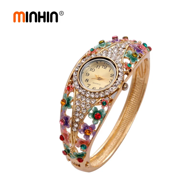 MINHIN Top Brand Luxury Wristwatches Gold Plated Crystal Women's Bracelet Cuff Bangle Wedding Dress Quartz Watch Ladies Jewelry
MINHIN Top Brand Luxury Wristwatches Gold Plated Crystal Women's Bracelet Cuff Bangle Wedding Dress Quartz Watch Ladies Jewelry