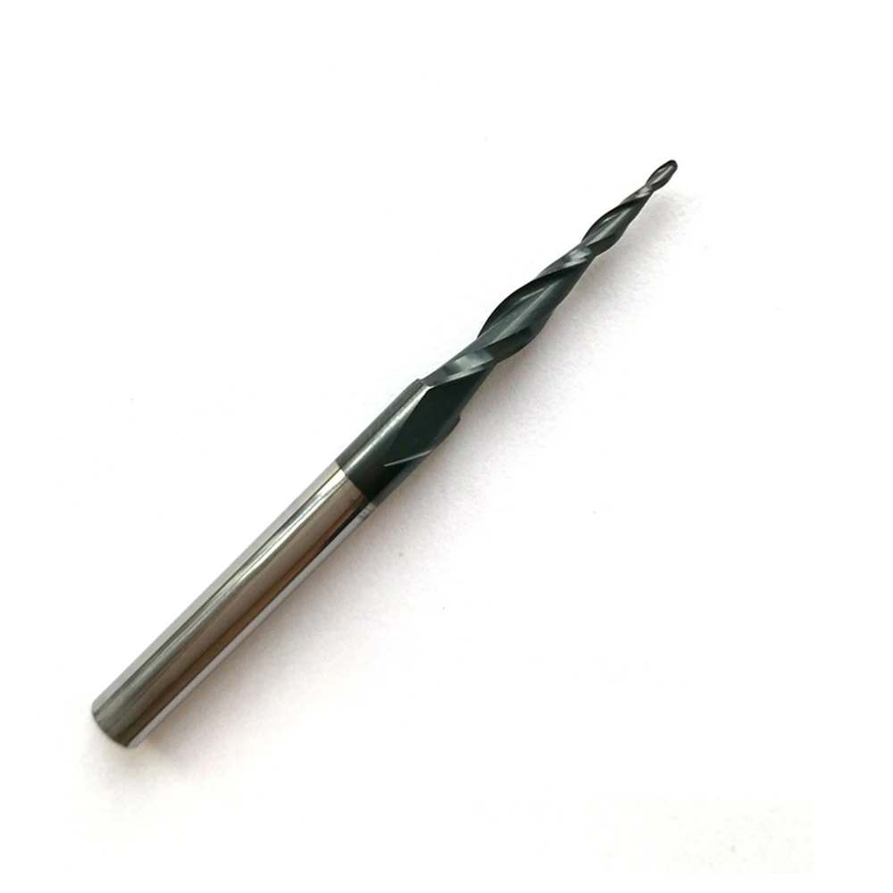 10pcs R0.5*20.5*D4*50L shank Tungsten solid carbide Tapered Ball Nose End Mills and cone cutter HRC55 with coating
10pcs R0.5*20.5*D4*50L shank Tungsten solid carbide Tapered Ball Nose End Mills and cone cutter HRC55 with coating