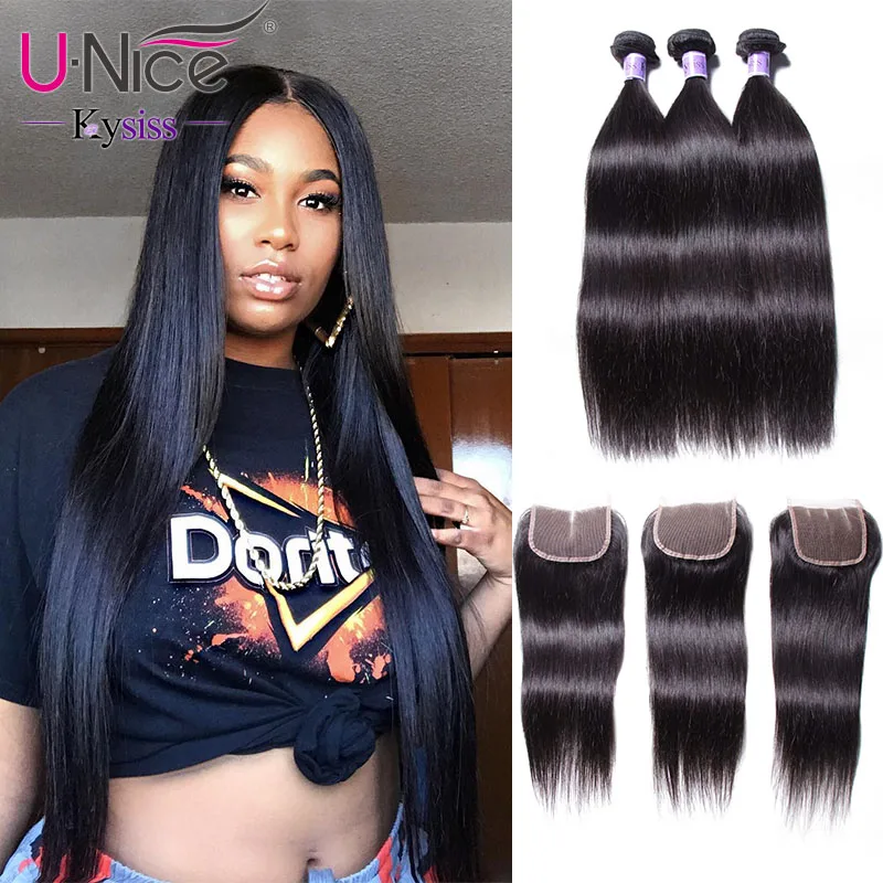 UNice Hair Kysiss Series Peruvian Human Hair Bundles With Closure 8-30" Straight Hair Weaves 3 Bundles Virgin Hair Extension
UNice Hair Kysiss Series Peruvian Human Hair Bundles With Closure 8-30" Straight Hair Weaves 3 Bundles Virgin Hair Extension