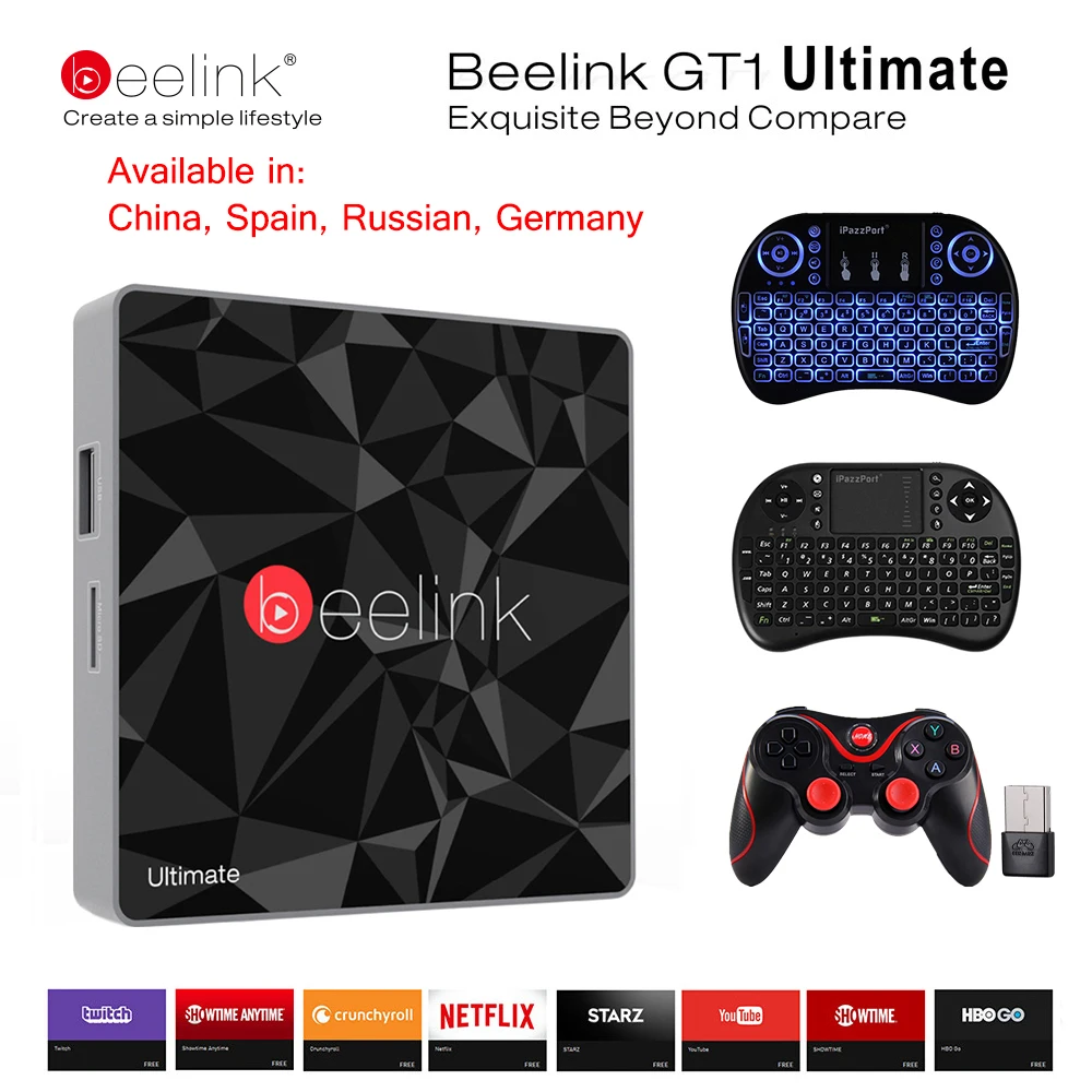 

3G 32G Beelink GT1 Ultimate TV Box Amlogic S912 Octa Core Android 7.1 Set Top Box CPU DDR4 2.4G+5.8G Dual WiFi Media Player X96