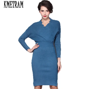 High elasticity women winter dress v-neck cashmere slim sweater dress fashion batwing sleeve soft knitting women clothes JCY013
High elasticity women winter dress v-neck cashmere slim sweater dress fashion batwing sleeve soft knitting women clothes JCY013