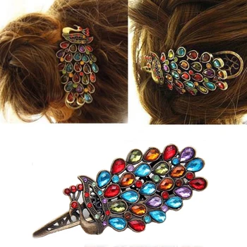 Fashion Girls Women Vintage Colorful Rhinestone Peacock Hairpin Hair Clip New Hair Accessories
Fashion Girls Women Vintage Colorful Rhinestone Peacock Hairpin Hair Clip New Hair Accessories