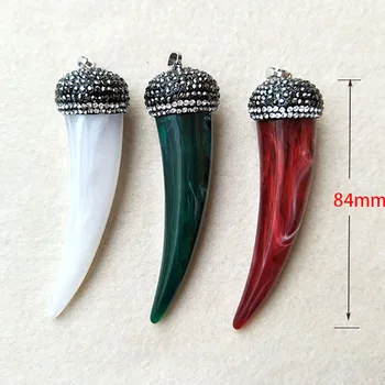 Wholesale 5 pcs horn Resin Pendant,horn charm,with rhinestone crystal Pendant for DIY jewelry necklace making P204
Wholesale 5 pcs horn Resin Pendant,horn charm,with rhinestone crystal Pendant for DIY jewelry necklace making P204
