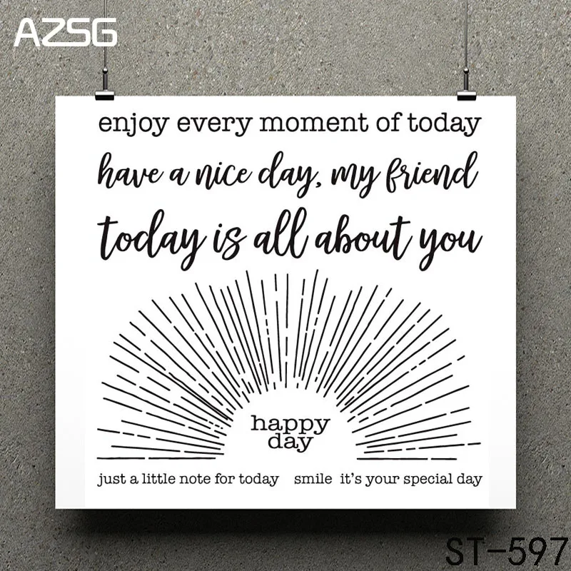 AZSG Happy day Clear Stamps/seal for DIY Scrapbooking/Card Making/Photo Album Decoration Supplies
AZSG Happy day Clear Stamps/seal for DIY Scrapbooking/Card Making/Photo Album Decoration Supplies