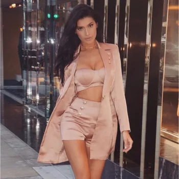 2019 New Pink Women 3 Pieces Sets Crop Tops&Shorts&Jacket 3 Three Pieces Set Celebrity Party Women Set Clubwear
2019 New Pink Women 3 Pieces Sets Crop Tops&Shorts&Jacket 3 Three Pieces Set Celebrity Party Women Set Clubwear