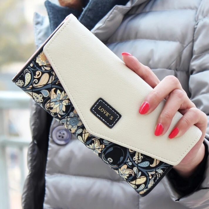 2019 Envelope Leather Women Wallet Hit Color 3 Fold Flowers Printing Wallet Long Phone Bag Clutch Coin Proket Purses for Women
2019 Envelope Leather Women Wallet Hit Color 3 Fold Flowers Printing Wallet Long Phone Bag Clutch Coin Proket Purses for Women
