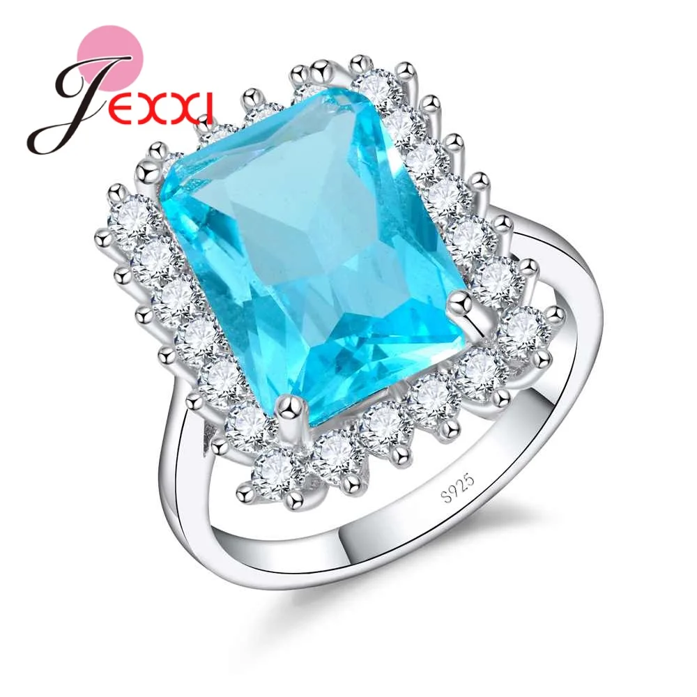Sky blue 925 Sterling Silver Beautiful Rings Rectangular Big Carat Cubic Zircon Wedding Rings For Fation Women
Sky blue 925 Sterling Silver Beautiful Rings Rectangular Big Carat Cubic Zircon Wedding Rings For Fation Women