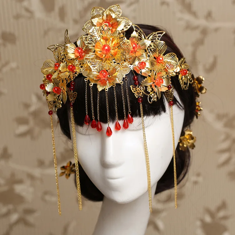 headdress costume retro wedding gown clips for hair phoenix coronet Wo clothing accessories Chinese style dress women hairband
headdress costume retro wedding gown clips for hair phoenix coronet Wo clothing accessories Chinese style dress women hairband