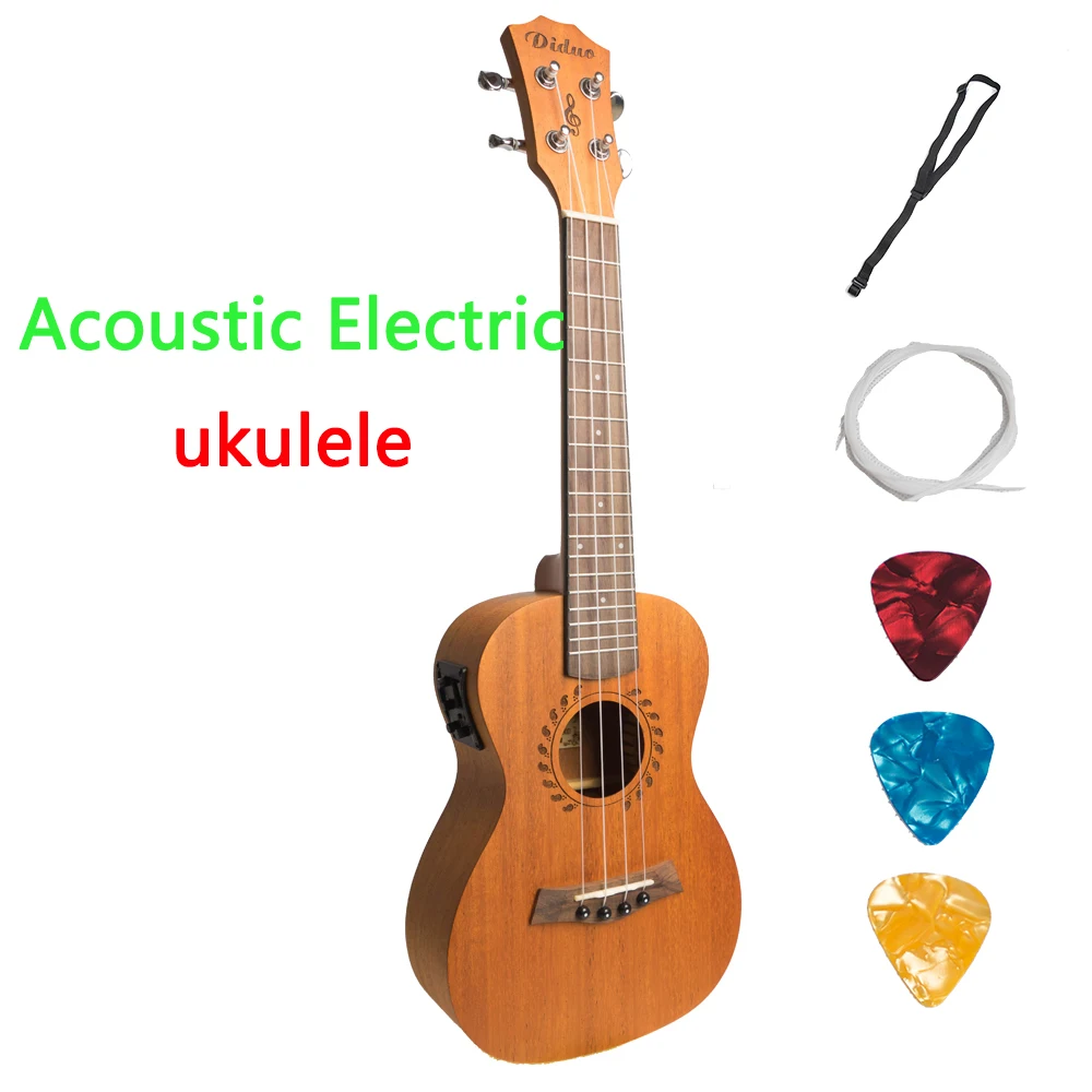 

Concert Acoustic Electric Ukulele 23 Inch Guitar 4 Strings Ukelele Guitarra Handcraft Wood White Guitarist Mahogany Plug-in Uke