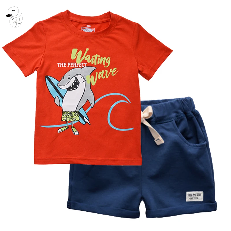 Комплект одежды BINUDUCKLING для мальчиков Детская летняя футболка с коротким рукавом