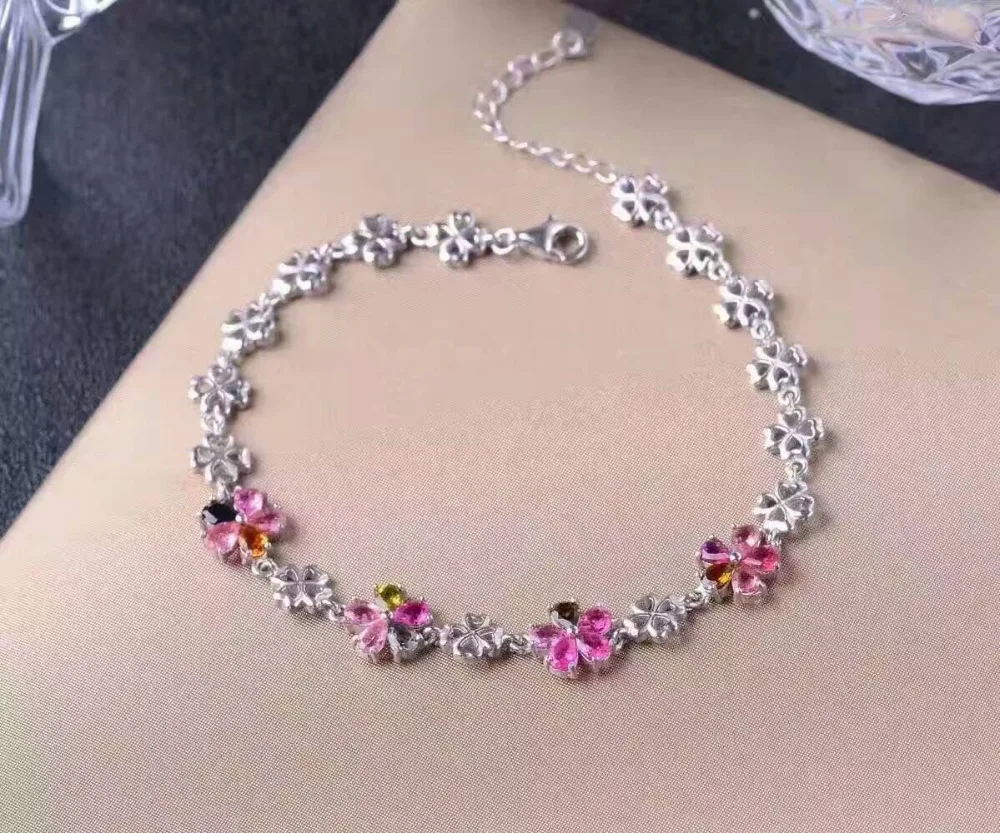 Natural Multicololr tourmaline Bracelet Natural gemstone Bracelet 925 silver bracelet luxurious Lucky Clover party Jewelery Gift
Natural Multicololr tourmaline Bracelet Natural gemstone Bracelet 925 silver bracelet luxurious Lucky Clover party Jewelery Gift