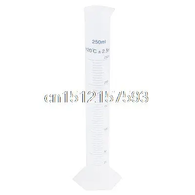 Transparent Plastic Graduated Cylinder 250ml 2.5 milliliter Lab Test