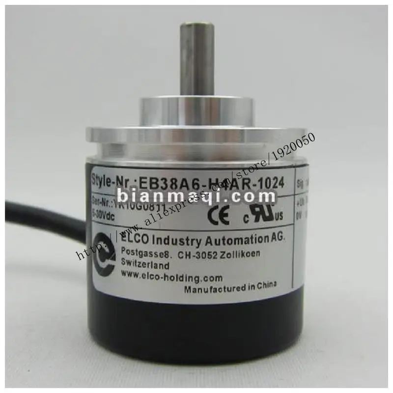 Supply of EB38A6-H4AR-1024 Elco rotary encoder / 1024 lines / shaft diameter 6mm
Supply of EB38A6-H4AR-1024 Elco rotary encoder / 1024 lines / shaft diameter 6mm