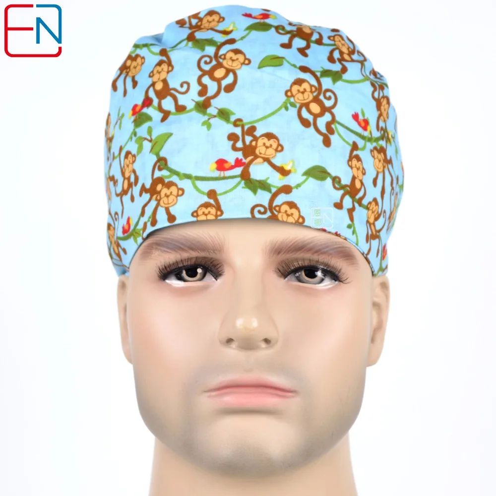 Hennar Surgical Caps Cyan Printed Monkey Pattern Adjustable Scrub Caps For Doctor Dental Clinical Working Hat Medical Scrub Caps
Hennar Surgical Caps Cyan Printed Monkey Pattern Adjustable Scrub Caps For Doctor Dental Clinical Working Hat Medical Scrub Caps