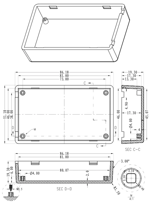 plastic enclosure for electronics control box szomk diy enclosure junction box plastic housing small abs instrument enclosure distribution box black plastic box enclosure electronics case (17).jpg